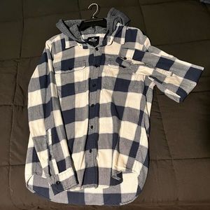Hollister flannel hoodie